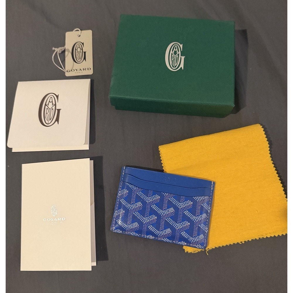 Goyard Saint Sulpice Card Holder Wallet in Sky Blue